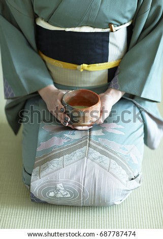 A woman in the form of a kimono Royalty-Free Stock Photo #687787474