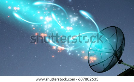 satellite dish. Transmission data concept