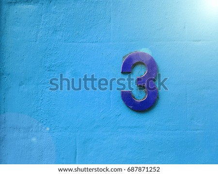 House numbers on the wall three (3)