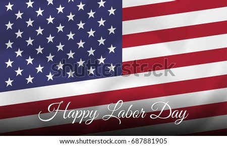 Happy Labor Day. Banner. USA flag. Vector illustration. 