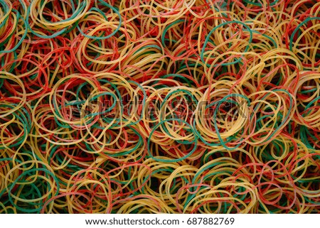colorful elastic rubber bands.