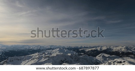Landscape in Alps, La Plagne, France