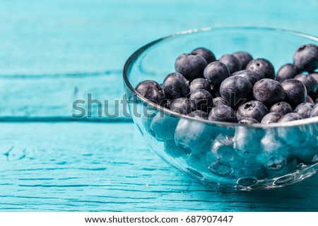 Fresh blueberry in a bowl. Concept for healthy eating and nutrition