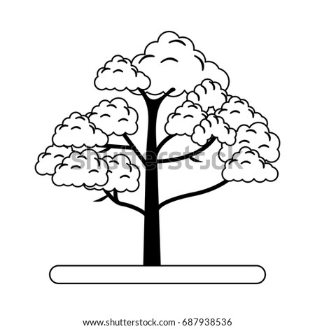 single realistic tree icon image 