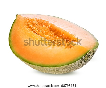 melon isolated on white background Royalty-Free Stock Photo #687981511