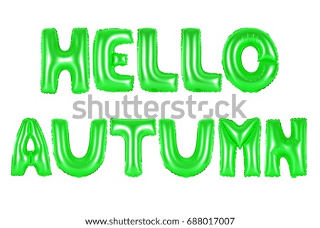 green alphabet balloons, hello autumn, green number and letter balloon