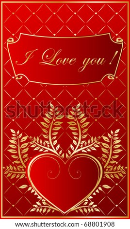 vintage red  background with hearts
