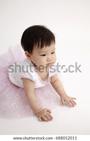 chinese baby  with party dress