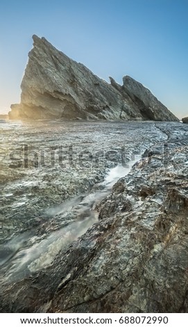 Popular place to photograph at Currumbin rock, Gold coast, Australia