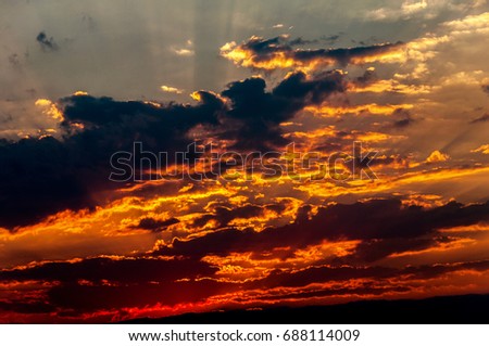 Dramatic sunset and sunrise sky Nature