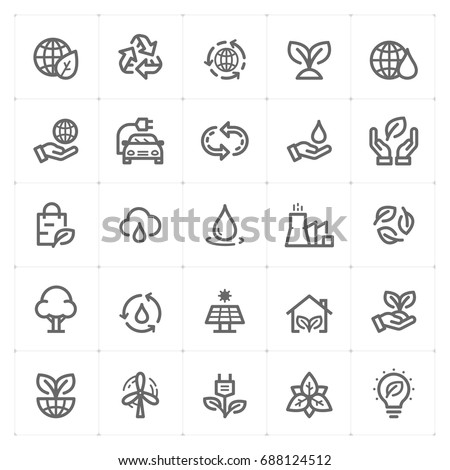 Mini Icon set - environment icon vector illustration Royalty-Free Stock Photo #688124512