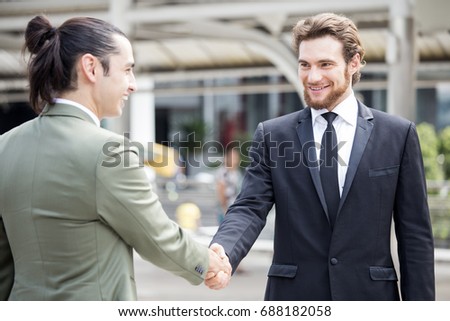 People with agreement for working together with team. Business handshake and business people conce. Business team handshake concept.