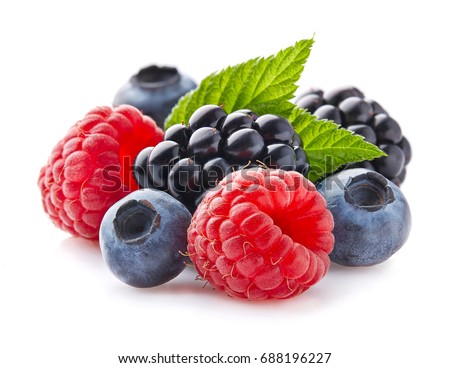 Mix berries with leaf Royalty-Free Stock Photo #688196227