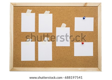 blank white note paper on cork board,notification concept
