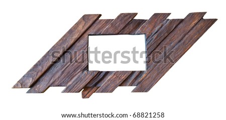 wood photo image frame isolated on white background