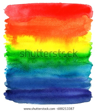 Rainbow in watercolor. Jpeg file.