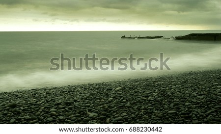Stony beach on the sea