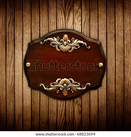 sign on wood background