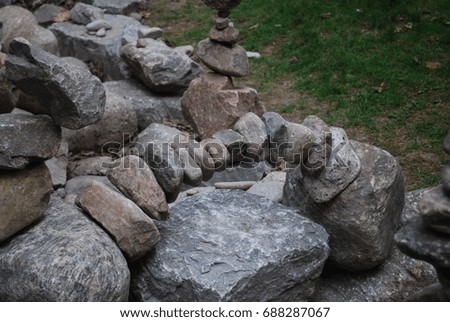 Balanced Stones, Stacked Rock Art - Meditation / Nature - Round Arch