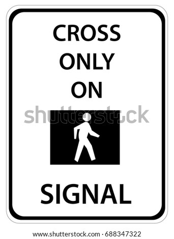 Cross only on green signal sign isolated on a white background