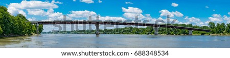 Modern bridge over the Missouri river. 