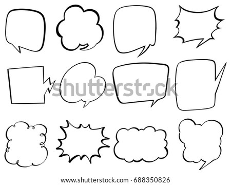 Doodle design for bubble speech illustration
