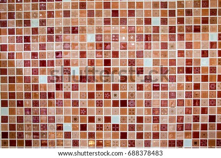 red ceramic mosaic using in pool background