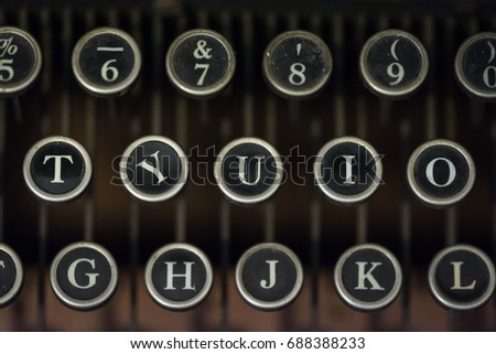Old typewriter with a turned Y