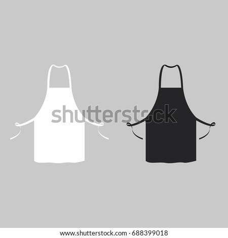 Black and white kitchen aprons. Chef uniform for cooking. Vector illustration