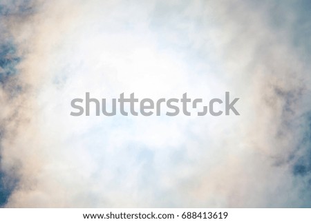 Bright space on sky and clouds