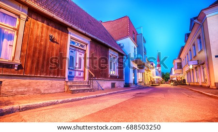 Parnu, Estonia, Baltic States: the old town at night
