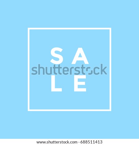 Minimal sale poster design with bold text on light blue background. square layout fit for social media.