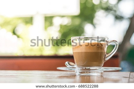hot coffee in the glass