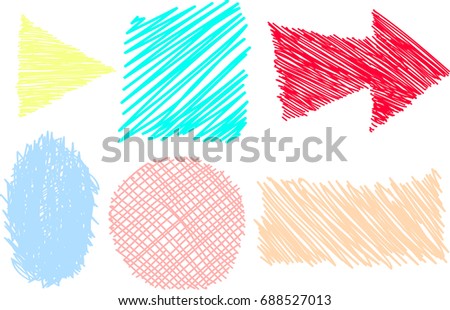 Hand drawn color elements for design. Vector backgrounds