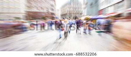 people walking on city streets ,urban life background 