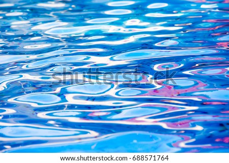 Blue pool water with reflections background