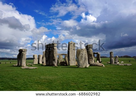 Stonehenge,
is a prehistoric monument in Wiltshire, England, 2 miles (3 km) west of Amesbury and 8 miles (13 km) north of Salisbury