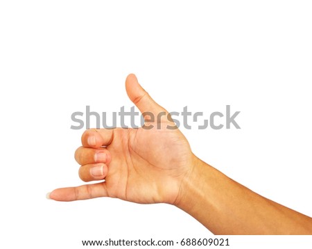 Show hand as a symbol that ask for phone number of woman