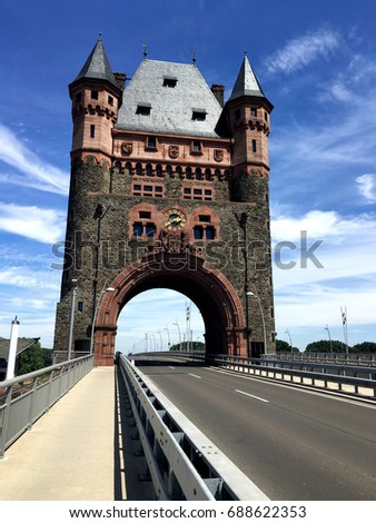 Nibelungen bridge in Worms, Germany (Nibelungenbrücke in Nibelungenstadt)
