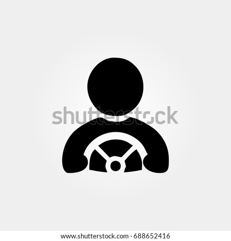 driver icon. vector sign symbol on white background Royalty-Free Stock Photo #688652416