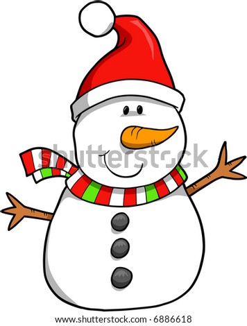 Christmas Holiday Snowman Vector Illustration