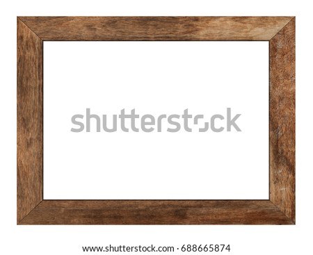 Wood frame or photo frame isolated on the white background. Object with clipping path