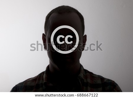 Image of anonymous man depicting creative commons icon