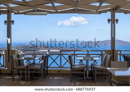 Summer cafe on Santorini island, Greece