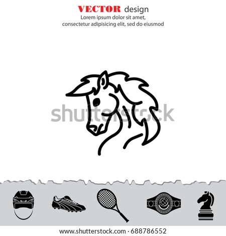 Web line icon. Horse; wild animals; livestock