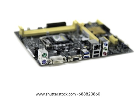 image of a Motherboard (mainboard) computer Isolated on white background
