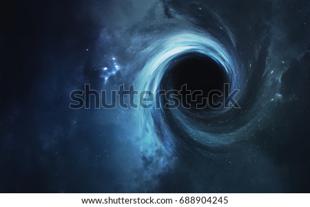 Black hole. Abstract space wallpaper. Universe filled with stars Royalty-Free Stock Photo #688904245