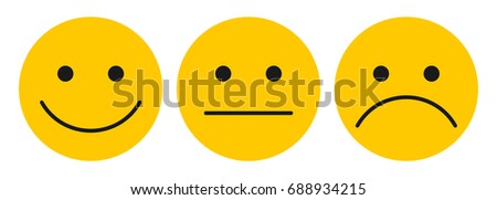 Three yellow smilies - stock vector Royalty-Free Stock Photo #688934215