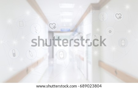 Medical technology innovation concept with blurred hospital background. Royalty-Free Stock Photo #689023804