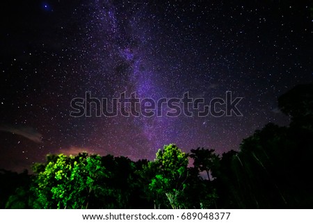 Milky Way Galaxy, Night Sky with Amazing Stars